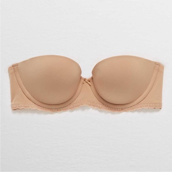 AERIE | Real happy strapless bra in sands - Picture 2 of 10